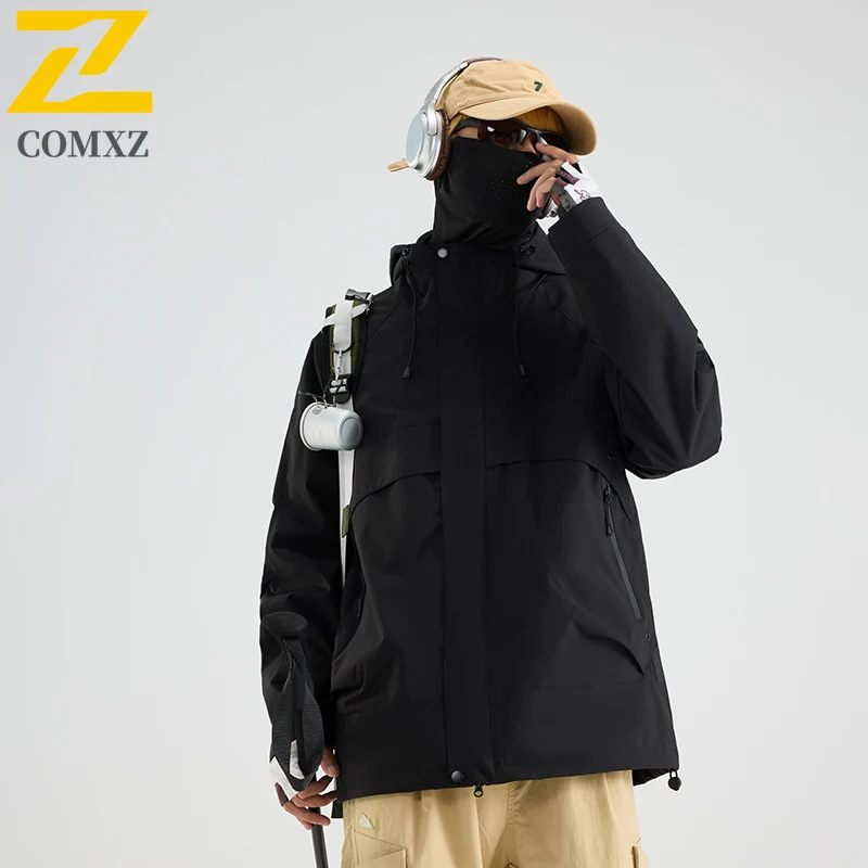 

2025 New Couple Charge Jacket Outdoor 3-in-1 Windproof Waterproof Breathable Warm Hooded Jacket Leisure Camping Hiking Jacket