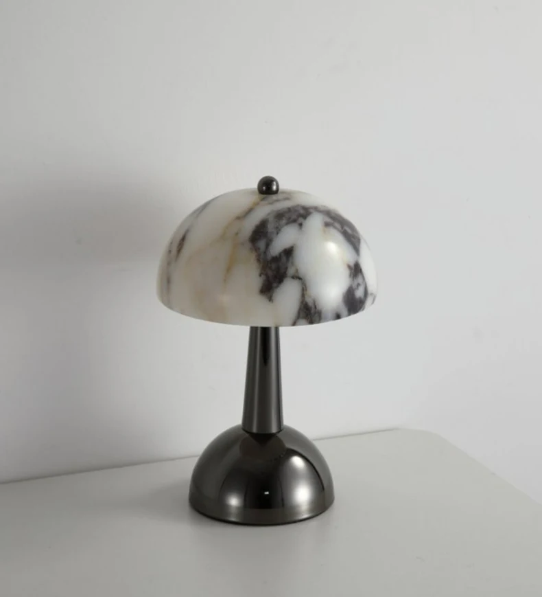 Rechargeable Battery LED Night Light Natural Marble Black