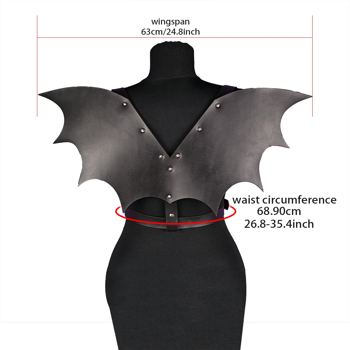Bat Wings Harness Leather Waist Belt Chest Harness Halloween Costume Waist Harness Wing Harness with Wings Dragon Wings Gothic