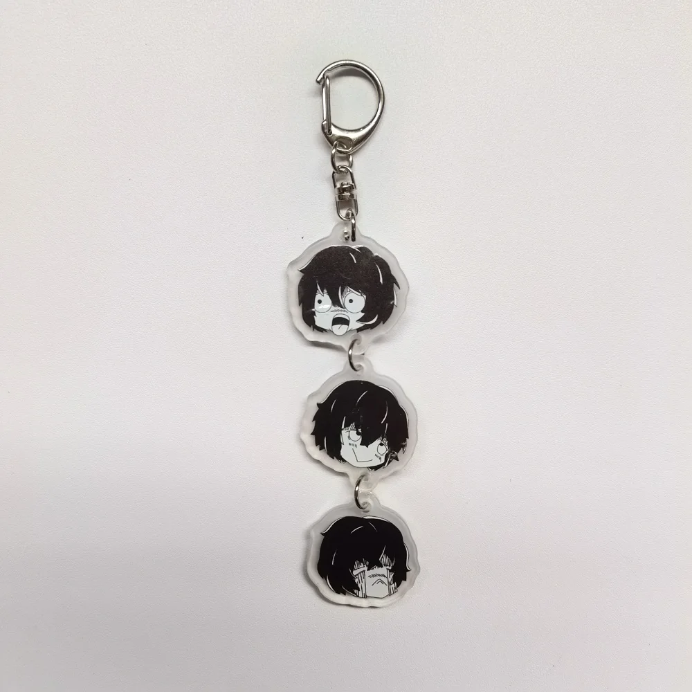 Anime Keychain tray Dogs Arcylic sushi Nakajima Dazai Flower Key Chain Women Men Accessories Bag Pendant Chaveio Gifts view 6