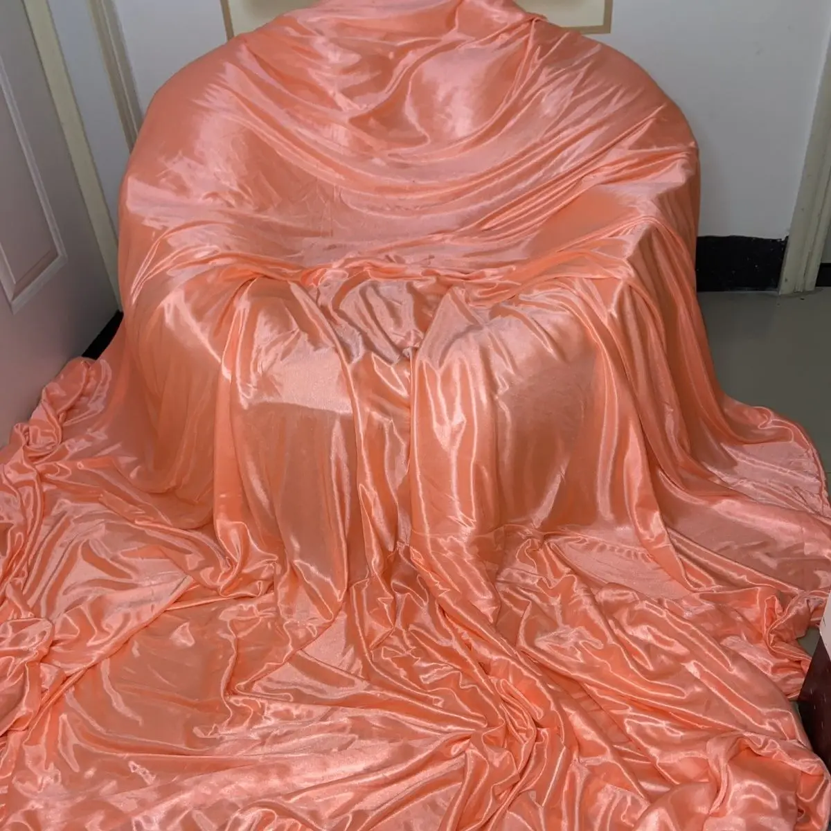 لا يوجد غطاء وسادة، ملاءة حريرية صيفية لامعة من الساتان، مفرش سرير مزدوج الجانب، مفرش منزلي رائع #4