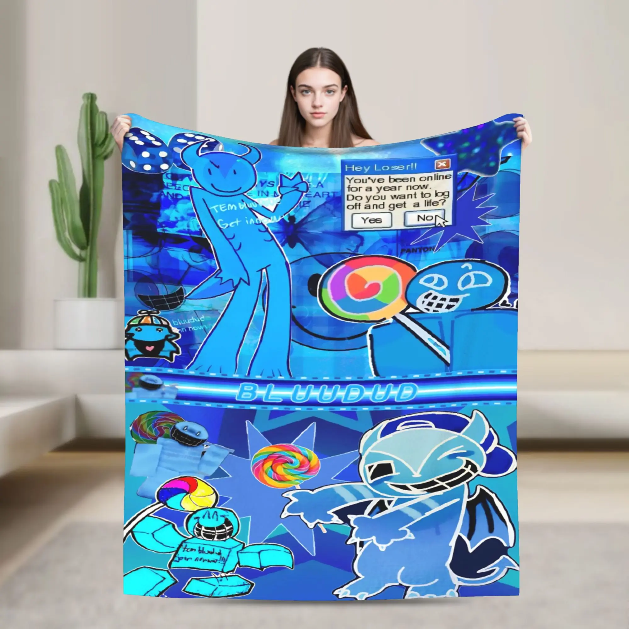 Bluudude Gubby Spawn Point Blanket Forsaken Game Warm Plush Throw Blanket For Living Room Travel Flannel Bedspread Bed Cover