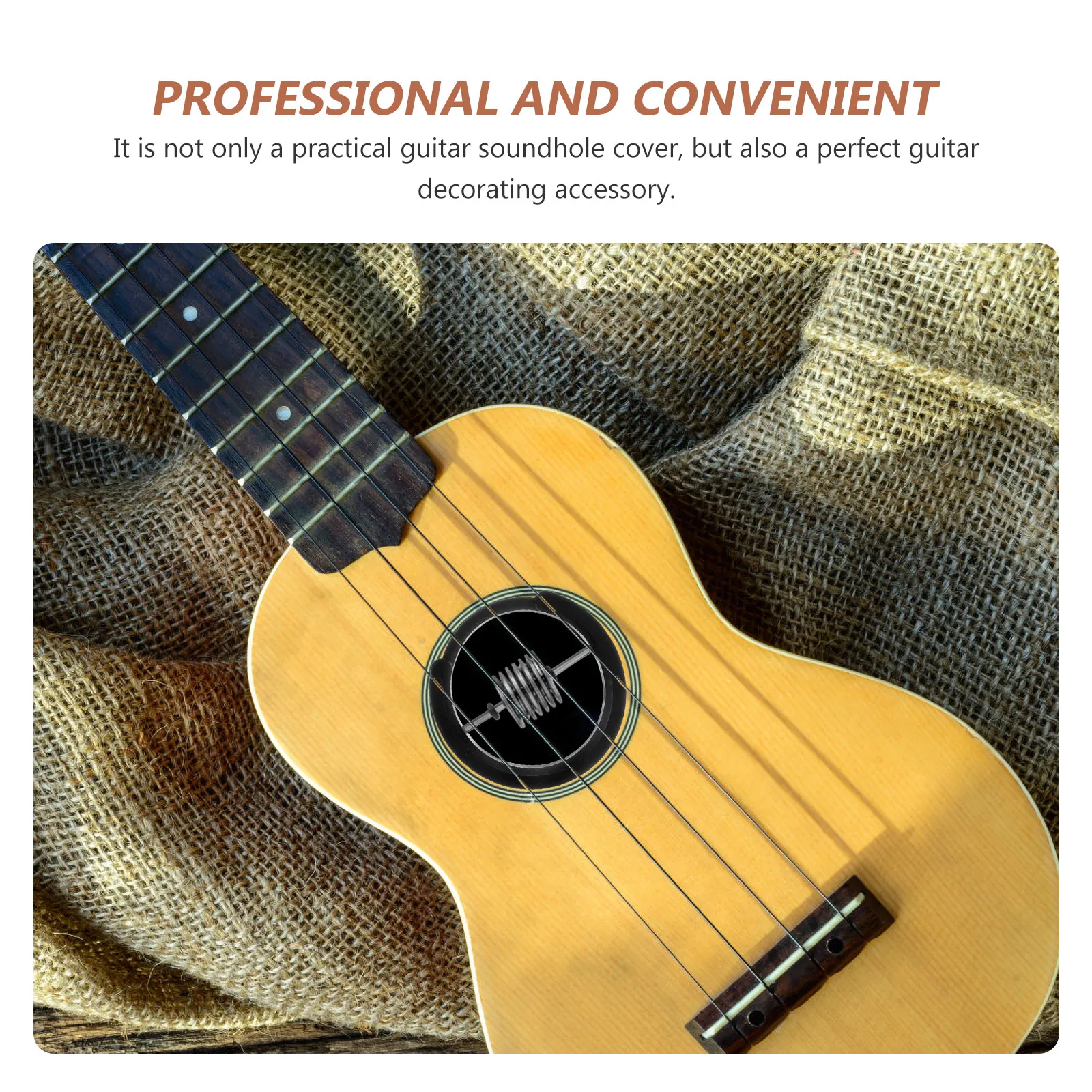 

Acoustic Guitar Sound Hole Cover Metal Black Durable Decorative Accessory Easy Install Remove Lightweight Compact Guitar Parts