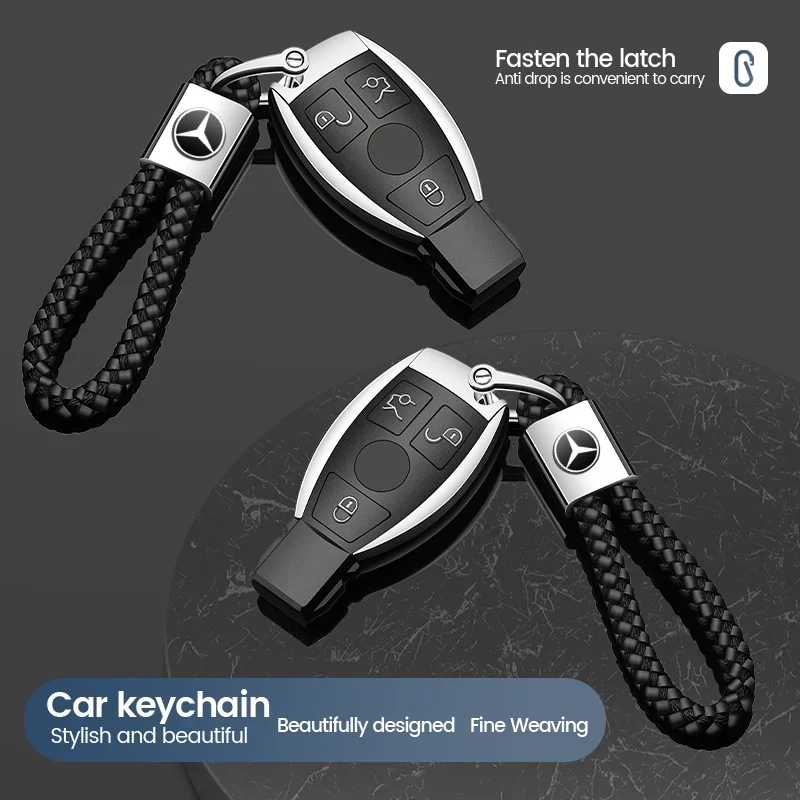 2024 Rope Leather Key Chain Luxury Car Keychain For Mercedes Benz AMG W211 W203 W204 W210 W124 W202 CLA W212 W108 W176