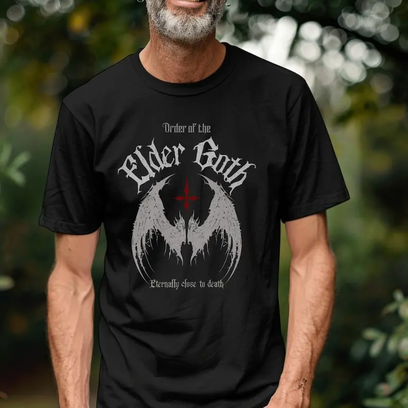 Elder Goth Shirt, Funny Gothic t-shirt, goth horror humor, perfect goth gift, gothic shirt for spooky season, memento mori