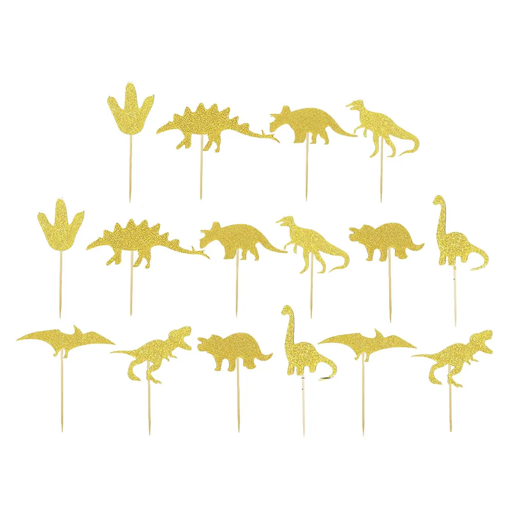 

16Pcs Dinosaur-Themed Cake Decorative Topper Small Exquisite Cake Decorations for Birthday Party Celebration Cakes Dessert