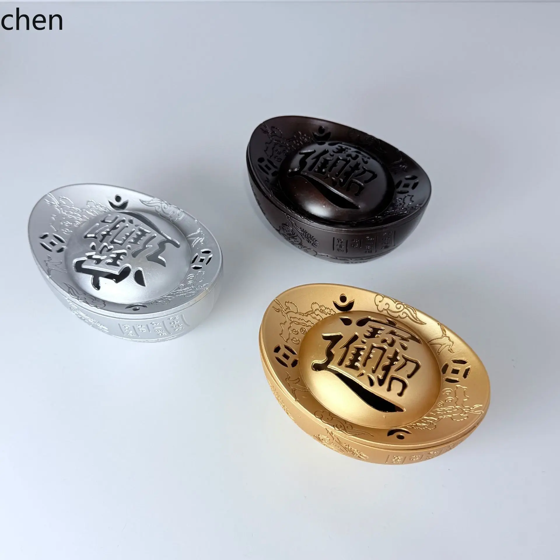 Cz gold ingot incense burner incense burner small auspicious cloud incense   buddhist hall offering home interior decoration