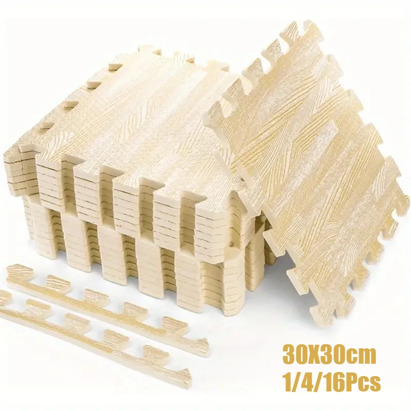 

Wood Grain EVA Foam Interlocking Floor Mats Soft Puzzle Play Tiles Waterproof Cushion for Home Baby Room Decoration