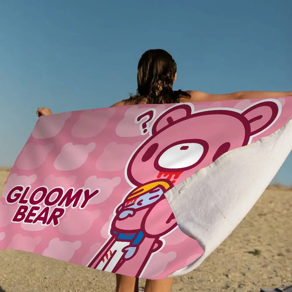 G-Gloomy B-Bear Microfiber Beach Towel Absorbent Quick Dry Soft Yoga Swimming Resort Mountain Climbing Towel