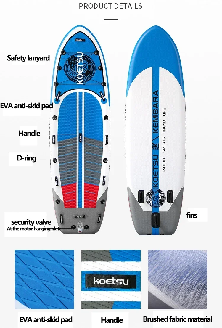 New KOETSU Inflatable SUP Board 350/390/450cm Luya ISUP Stand Paddle 100cm Widen Surfing for Fishing/Touring Exploring Surfboard