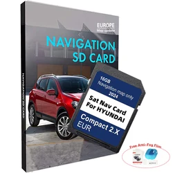 Latest 2024 Compact 2.X Navigation GEN2 Europe Map Plug and Play for Hyundai H1/i20/Santa Fe/Grand Santa Fe/Tucson 16GB SD Card