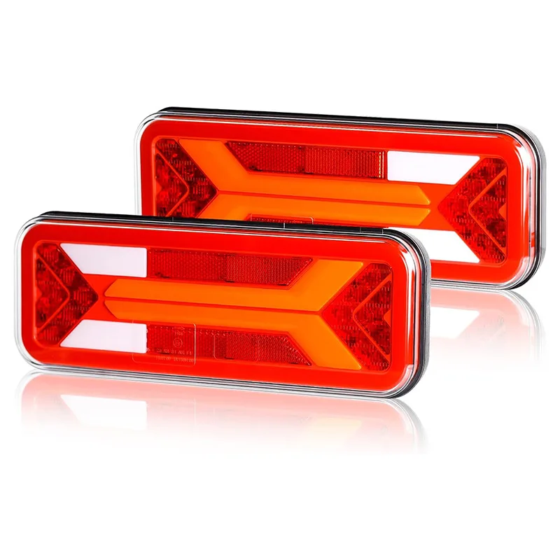 

2 шт., 12 В, 24 В, светодиодный комбинированный задний фонарь, указатель поворота, тормоз, задний противотуманный фонарь, отражатель, водонепроницаемый прицеп, грузовик, караван, грузовик