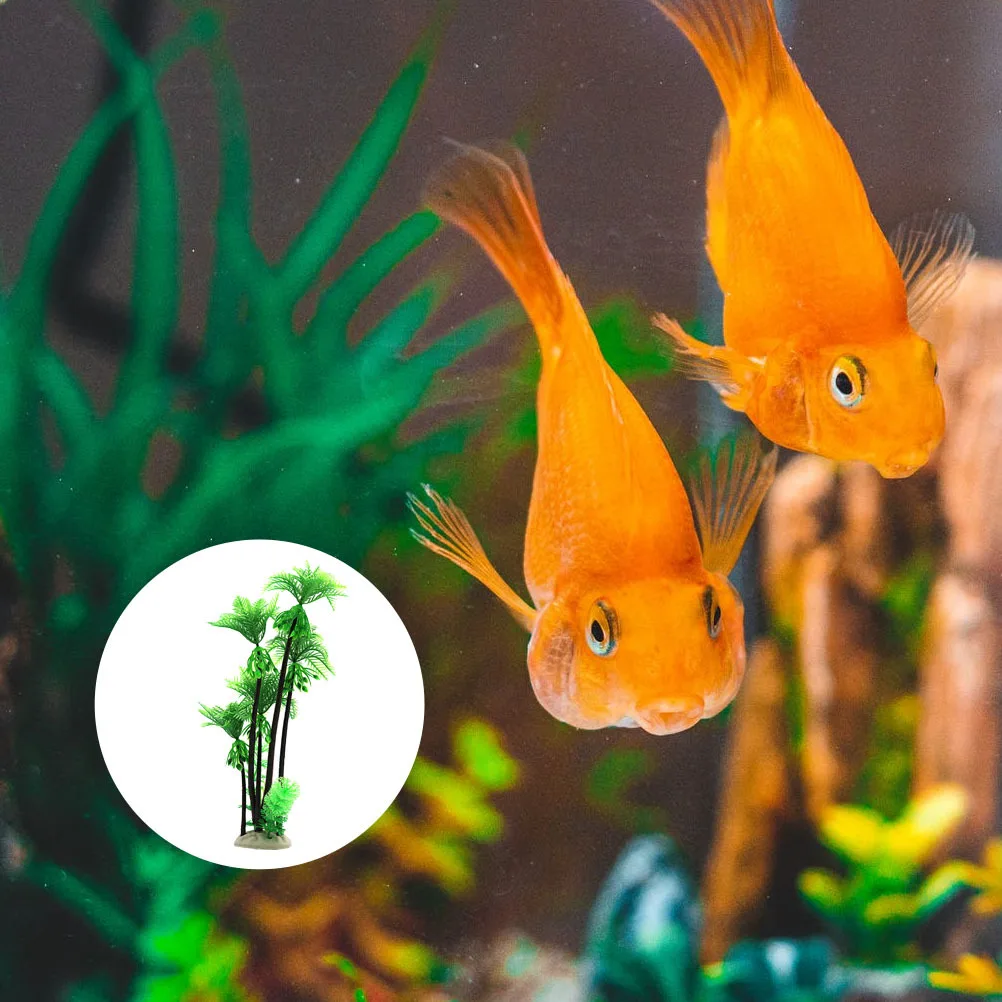 1 قطعة محاكاة شجرة جوز الهند ديكور كبير شجرة النخيل الاصطناعية زخرفة لحوض السمك خزان الأسماك الراتنج النباتات المائية الديكور