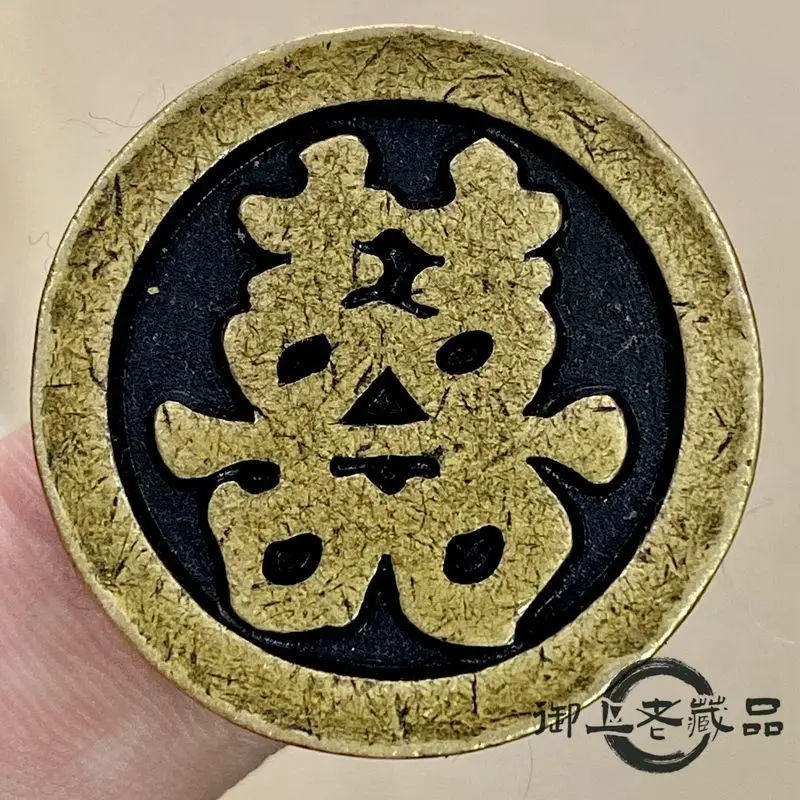 French yellow and black lacquer double-sided relief ornament