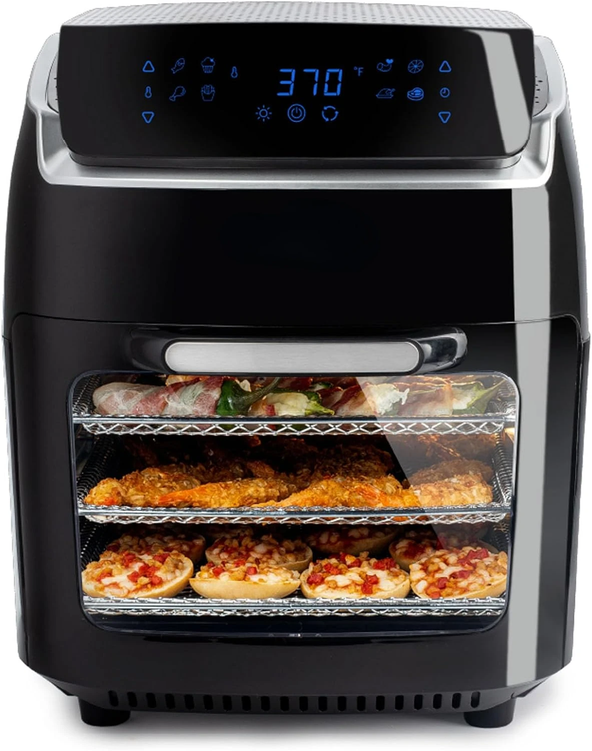 

10 Qt. Touchscreen Air Fryer Oven with Premium Accessory Set and Recipe Book, Onyx Ice maker Toaster oven Bread maker