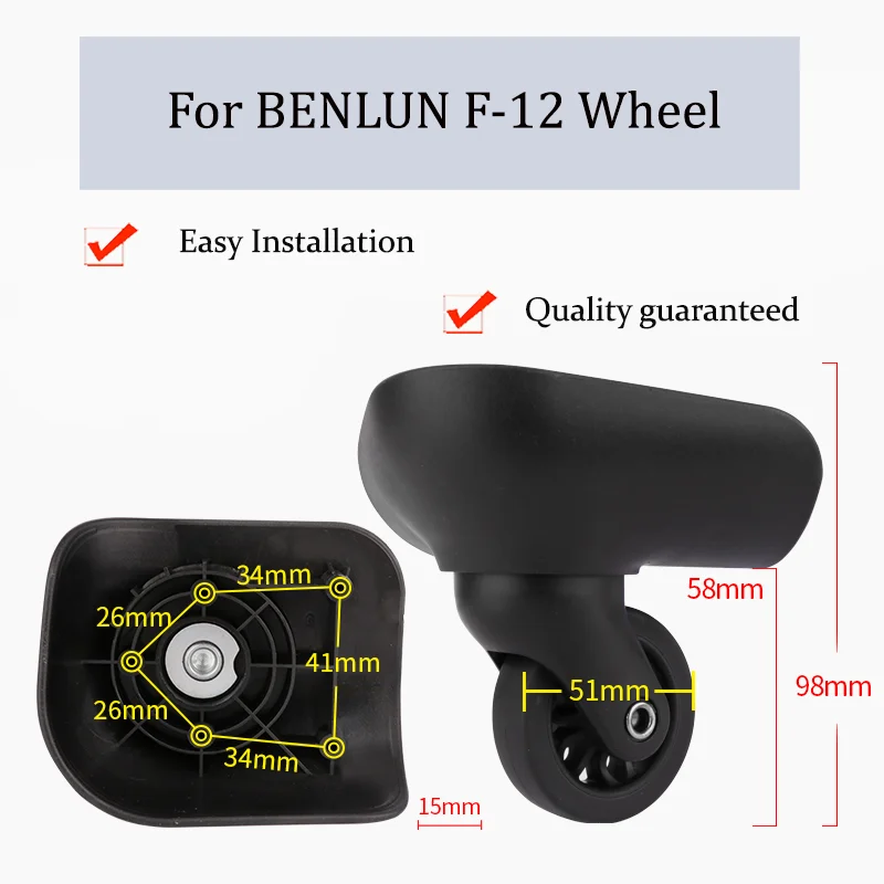 Suitable For BENLUN F-12 Universal Wheel Trolley Case Wheel Replacement Luggage Pulley Sliding Casters wear-resistant Repair