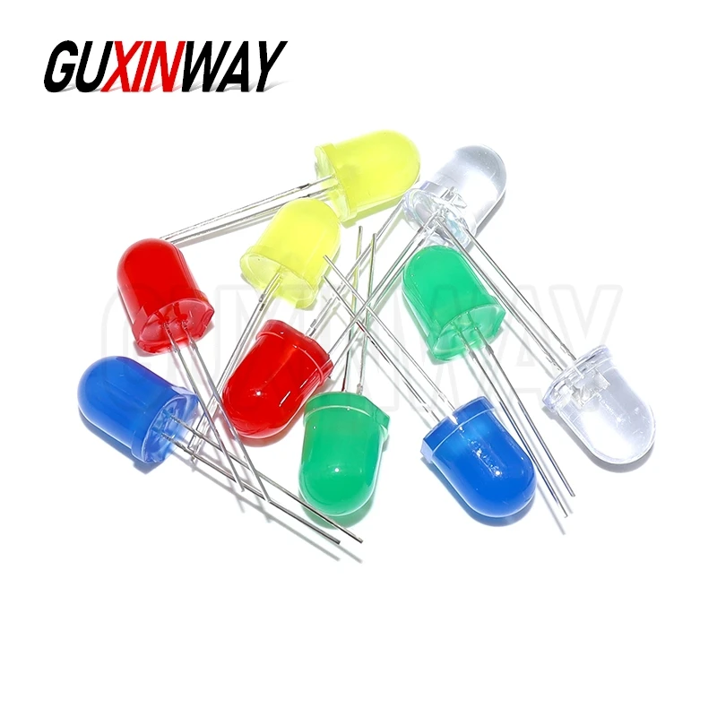 10mm Led Diodes Muticolor Lights White Red Green Blue Yellow Assorted Bulbs Set Light Emitting Diodes Assortment Kit