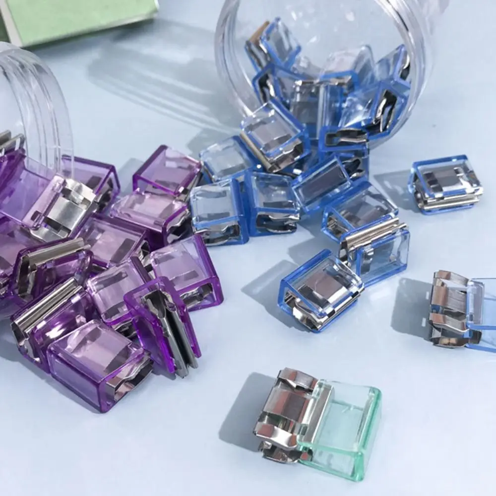 New Morandi Color Letter Paper Clip Multi-function Plastic Test Paper File Folder Transparent Corner Clip Students Use