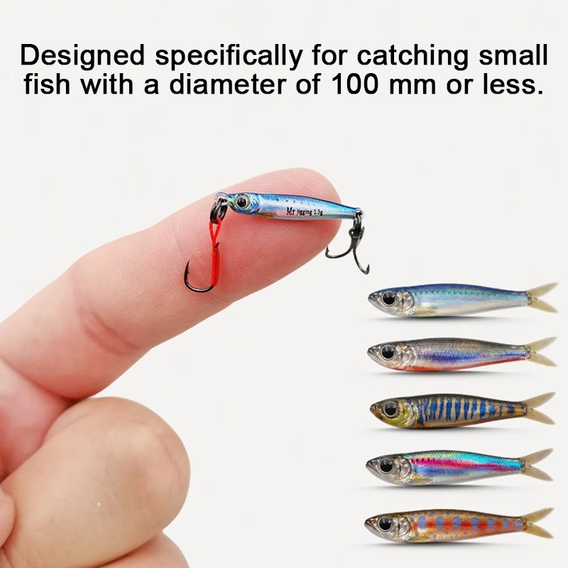 Neue 1,5/3/5g Micro-Jigging-Köder 3D Bionics Mini-Jig-Köder Gießlöffel-Angelköder mit Pailletten für Bach-Mikrofischen Angelzubehör – Detail 5