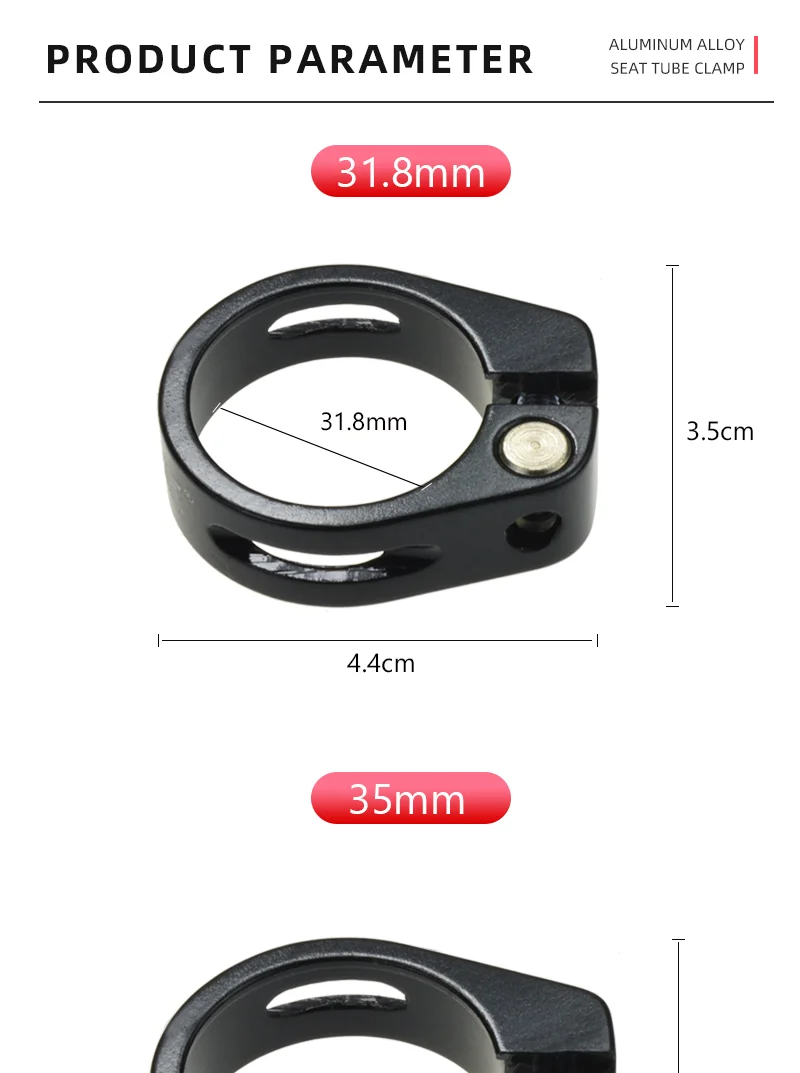Wake sattelklemme Mountainbike Aluminium legierung Sattelstütze klemme 35/31,8mm Sitzrohr klemme Zubehörteil für MTB BMX Fahrrad Rennrad fahrrad zubehör – Detail 4