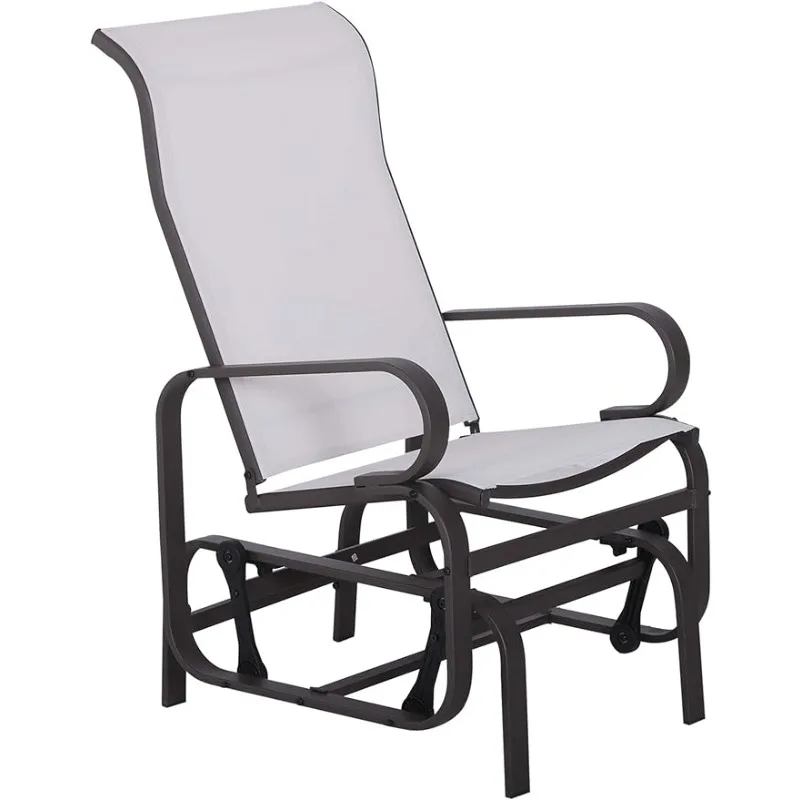 Outsunny Outdoor Glider Chair, Gliders for Outside Patio with Smooth Rocking Mechanism and Lightweight Construction for Backyard