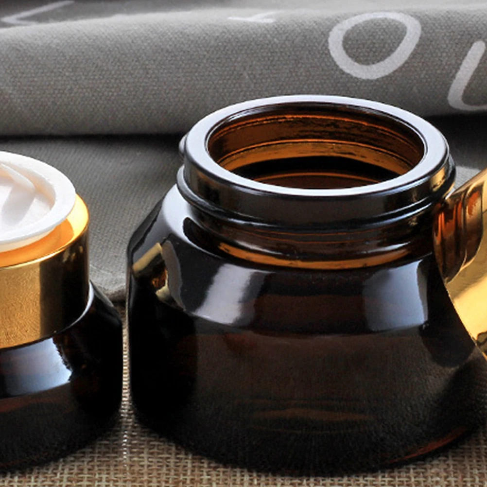 Pot en verre fendu pour crème pour le visage, 6 pièces, petites bouteilles en verre portables anti-fuite, récipient rechargeable pour la peau, Lotion pour cheveux