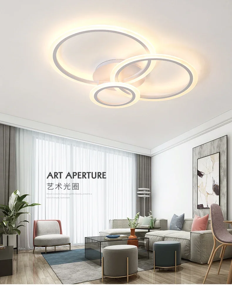 Simple LED Ceiling Light Dining Living Room Acrylic Round