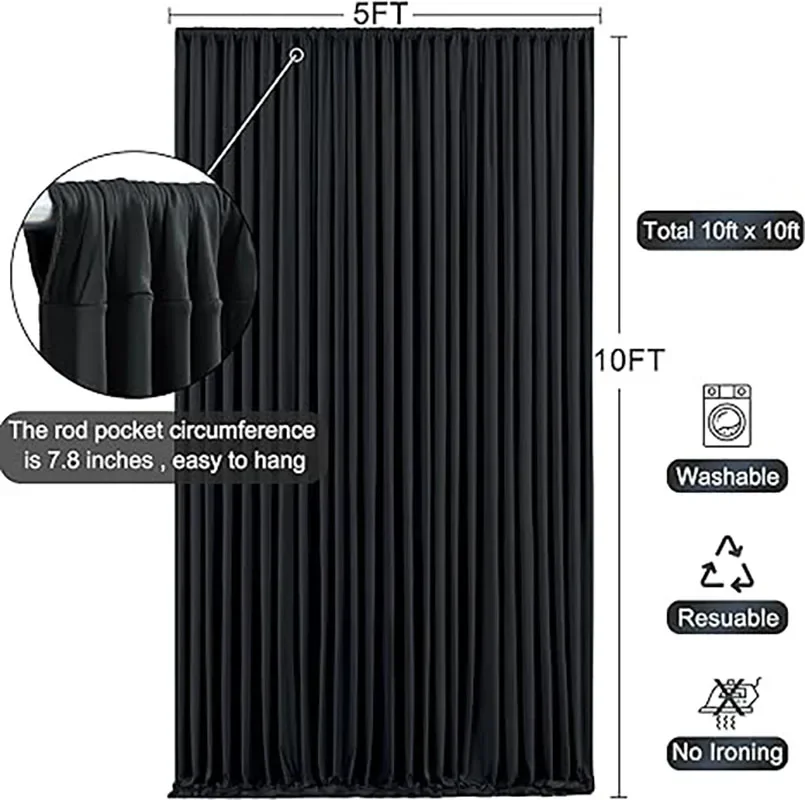 Backdrop Curtains For Parties,1Pcs 5x8/10ft Photo Backdrop Drapes For Birthday Party Wedding Photography Background Decorations