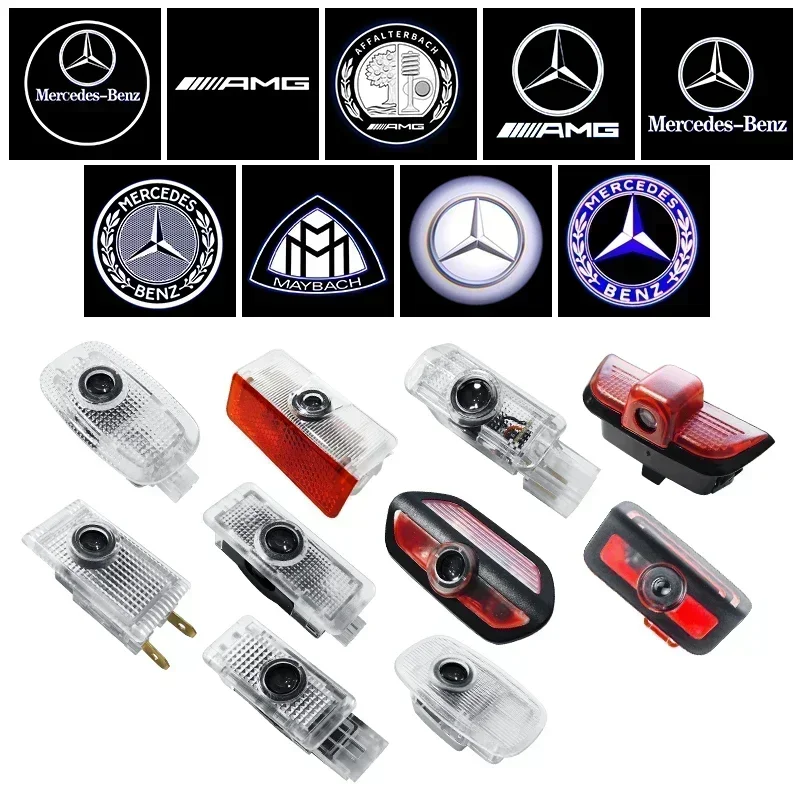 2 luces LED de proyección para puerta de coche, luz de bienvenida Ghost para Mercedes Benz Clase C, E, S, W240, W210, Sprinter, W222, MABACH, Clase S, C207, A207