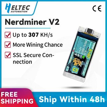Bitcon Nerd Miner BTC Crypto Solo Loterij 307KH/s Heltec Vision Master T190 Win BTC met laag stroomverbruik WiFi-verbinding
