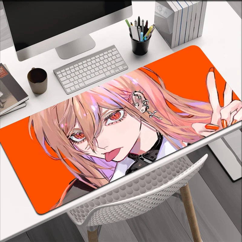 Hot Anime Keyboard Gaming Mouse Pad C-Chainsaws M-Man Power Large Laptop Pads Gamer Accessories Table Mat Rubber Soft XXL Carpet