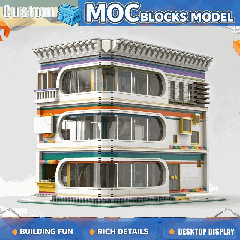 2816PCS Colorful Modern Friendship Tower Building Blocks City Street Architecture Model DIY Assembly Creative Collection Gifts