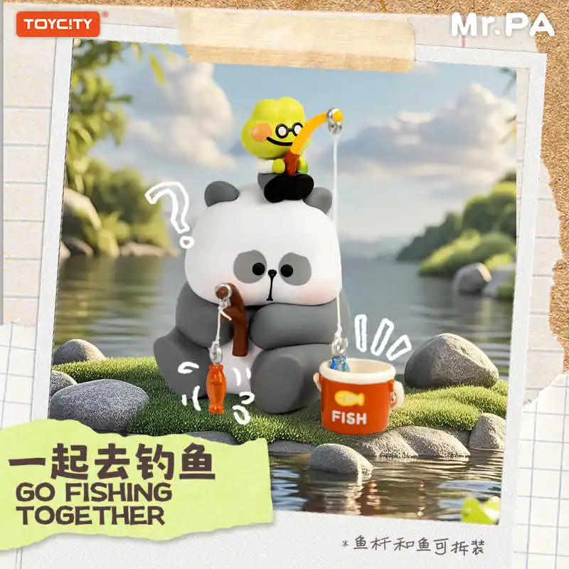 

Оригинальная новая фигурка Mr.Pa Not Working Today Series, очаровательная панда, украшение для девочек, кавайная кукла, аниме-фигурка, подарок