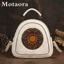 MOTAORA Vintage Handmade Women's Bag 2024 New Embossed Leather Female Bags For Women Luxury Handbags Ladies Shoulder Bags Bolsas