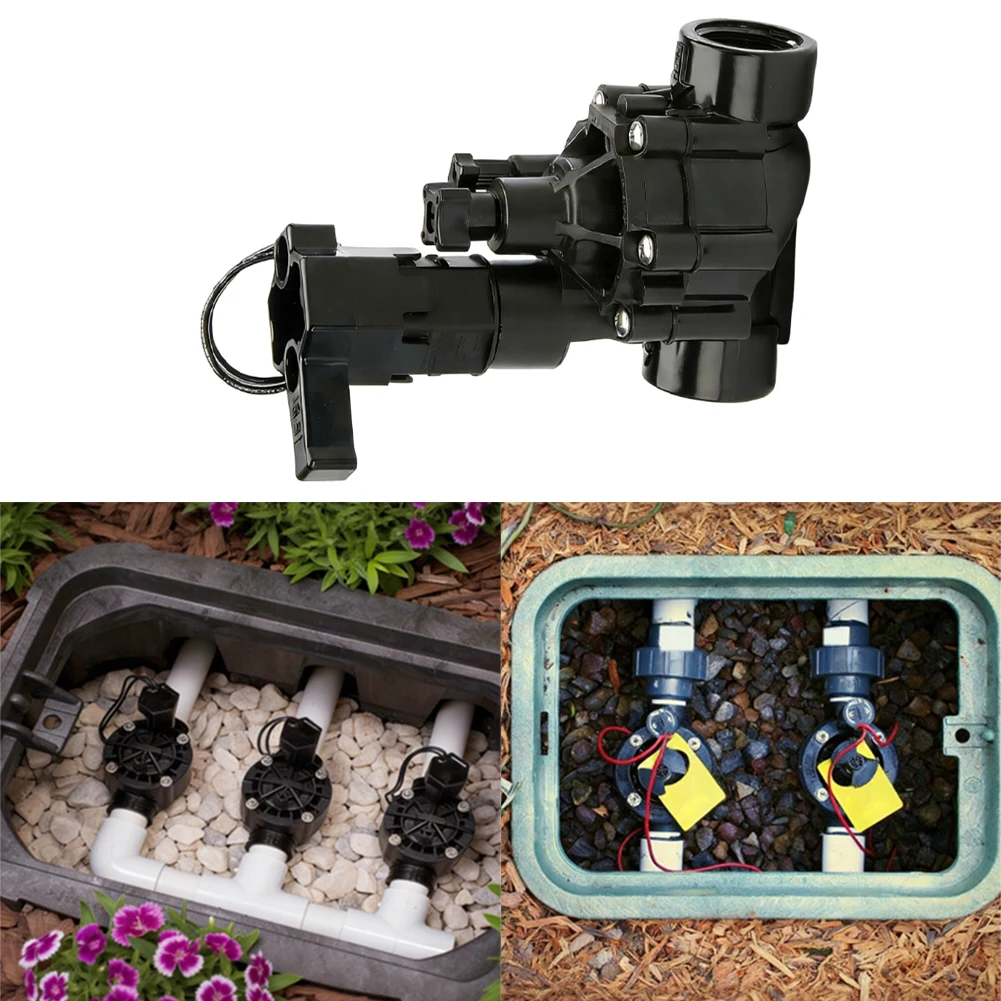 In Line CP100 Automatic Sprinkler Valve for Stable Performance in Residential Systems Works with Standard Timers Black