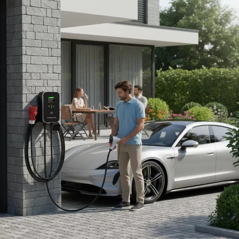 GTEC03 22KW 32A Portable EV Charging Station Type 2 IEC 62196-2 AC Fast Charger Level 2 380V Input New