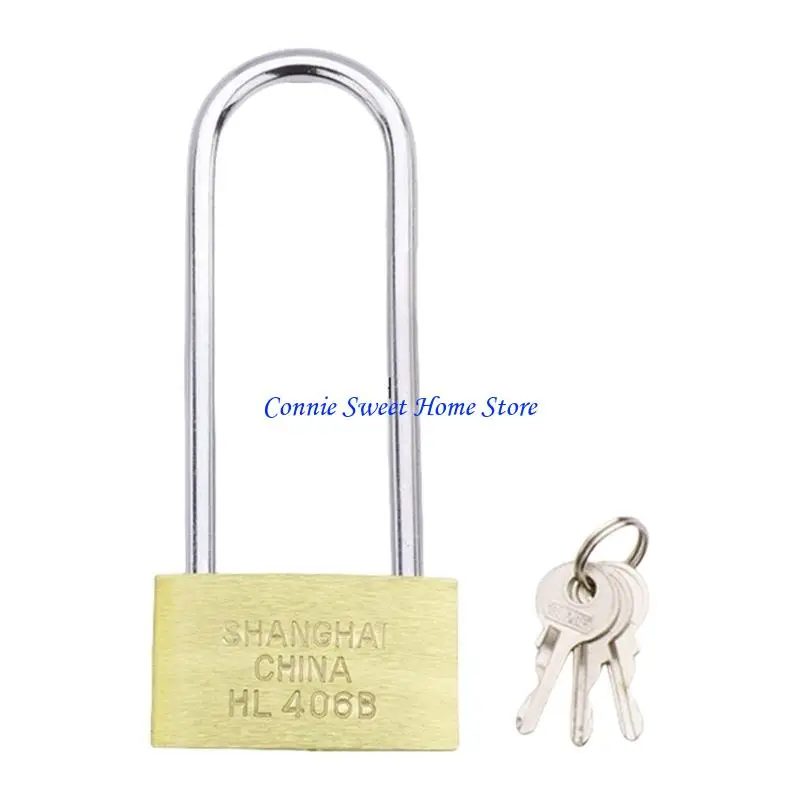 

LXAF Brass Outdoor Long Padlocks Securely Lock for Cabinets Door Deep Shackles