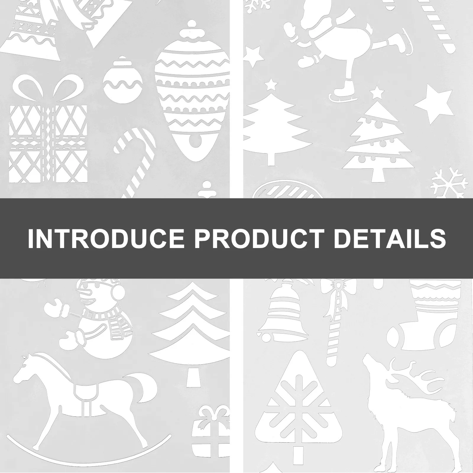 12Pcs Christmas Theme Drawing Stencils Lightweight Portable Painting Templates for Children Hands on Learning Pattern