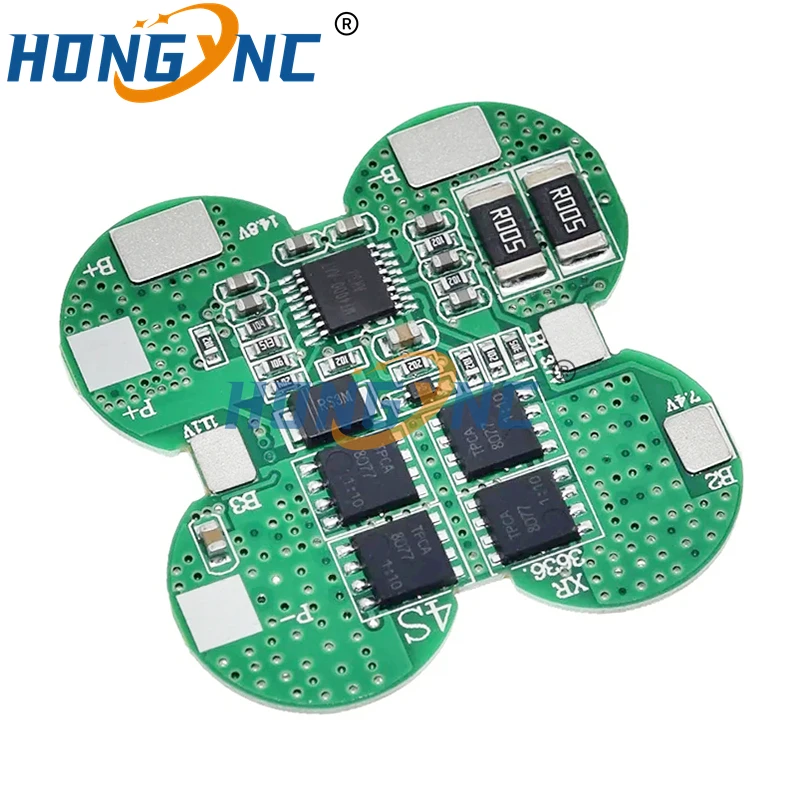 BMS 4S 15A 14.8V 18650 Li-ion Lithium Battery Charge Board Plum Shape Common Port Overcurrent Protection For Electric Tools