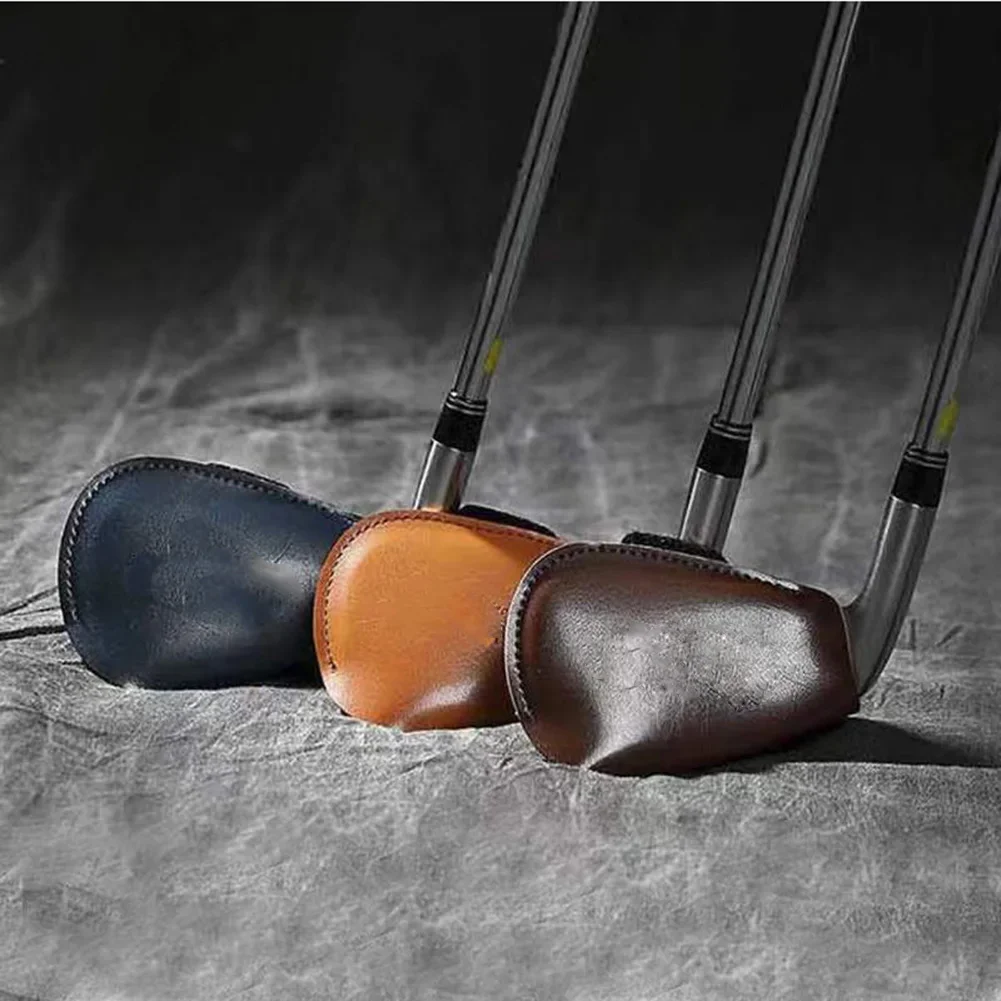 1/2/5PCS Golf Iron Head Cover Golf Club Head Protective Covers PU Leather Wedges Headcover Protector Golf Sports Accessories