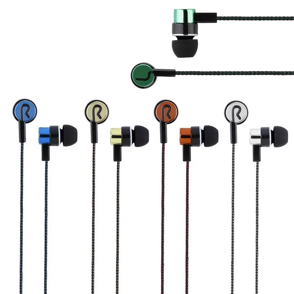 Gamer Wired Earphones Gaming Green Metal HiFi Bass Stereo  Earbuds For Phone Computer Mic Headphones  In Ear Music   Headphone