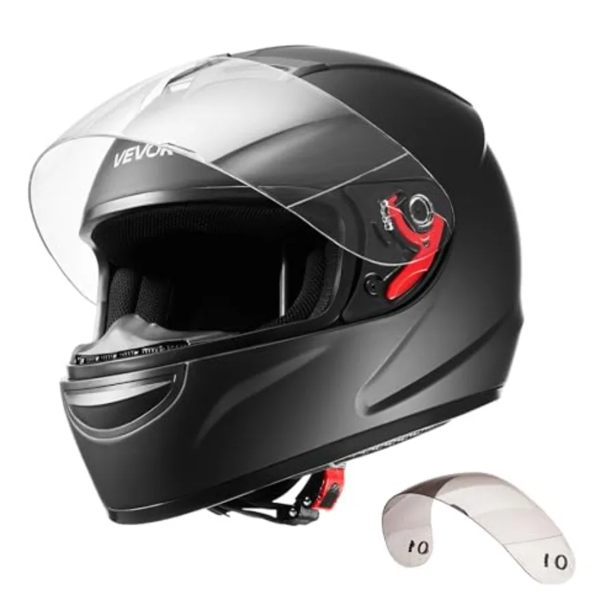 

Full Face Motorcycle Helmet DOT Approved Dual Visor Interchangeable Lens for Smart Street Riding Lightweight ABS Construction w