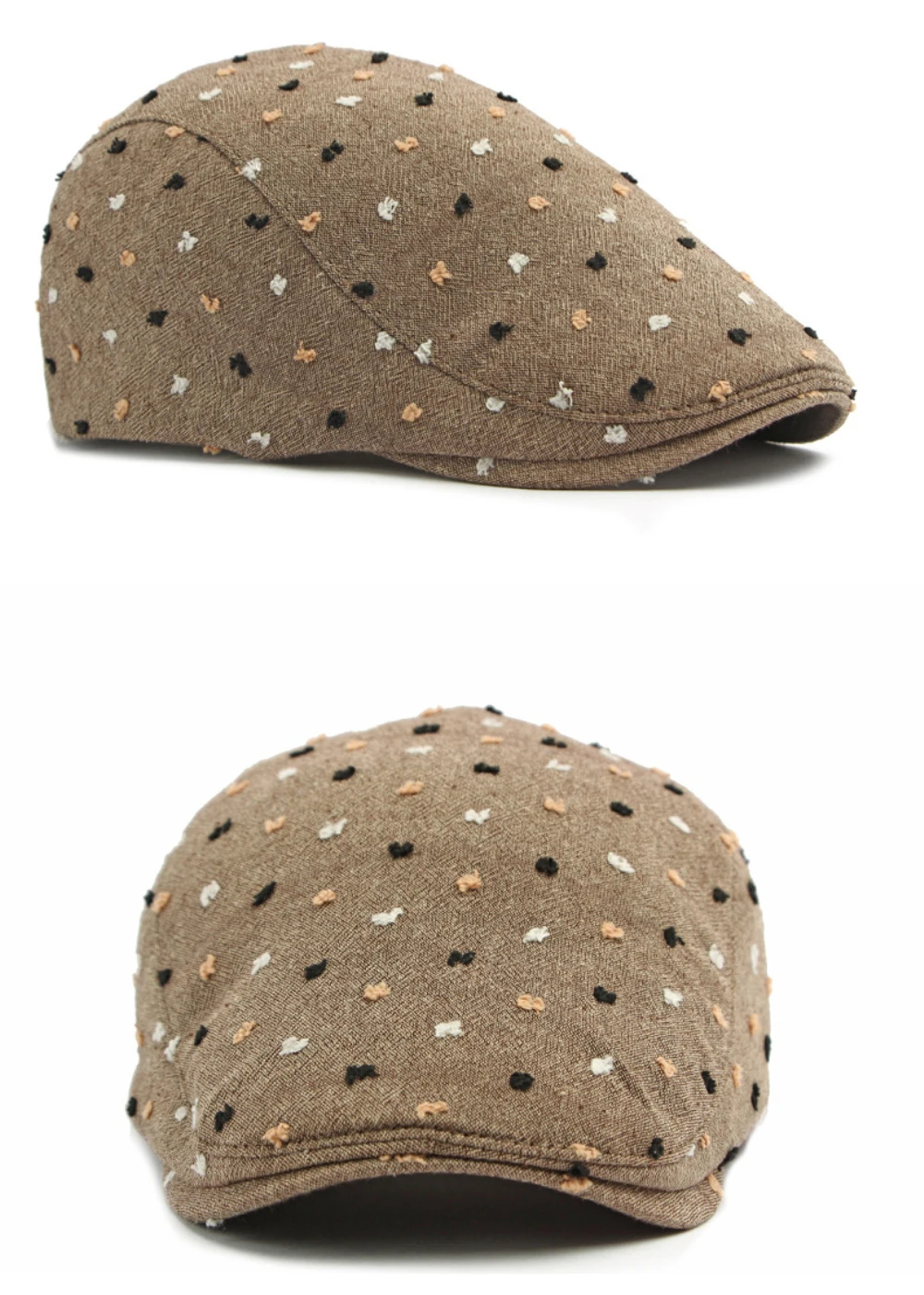HT5104 Baskenmützen für Herren und Damen, Vintage Künstler-Mütze, Verstellbare Ivy-Flatcaps für Frühling und Sommer, Leinen-Baskenmütze – Detail 7