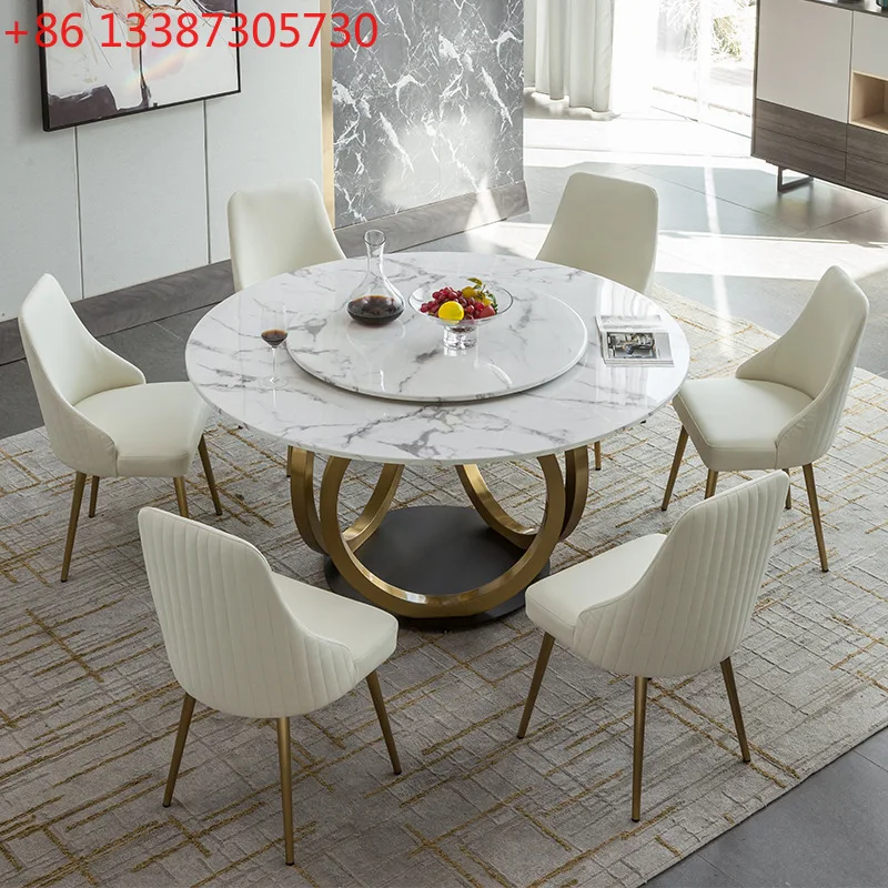 

Итальянский светлый роскошный мраморный обеденный стол, круглый обеденный стол для отеля