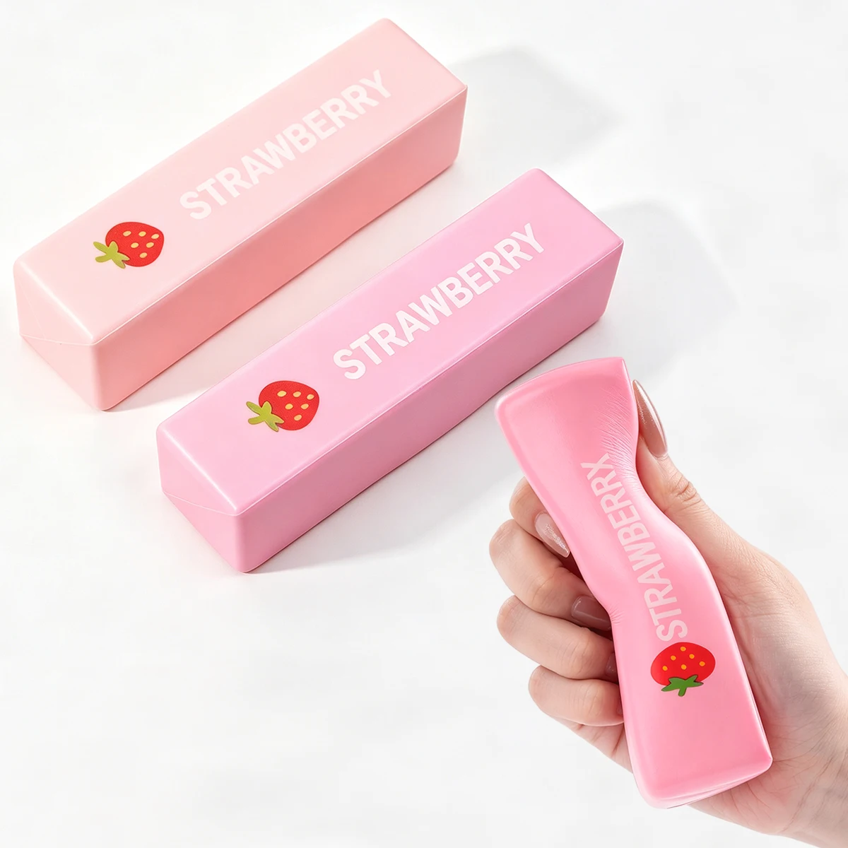 Cute Strawberry Stick Squishy Fidget Toy Super Soft Stretch Squeeze Slow Rebound Stress Relief Anxiety Sensory Decompression Toy