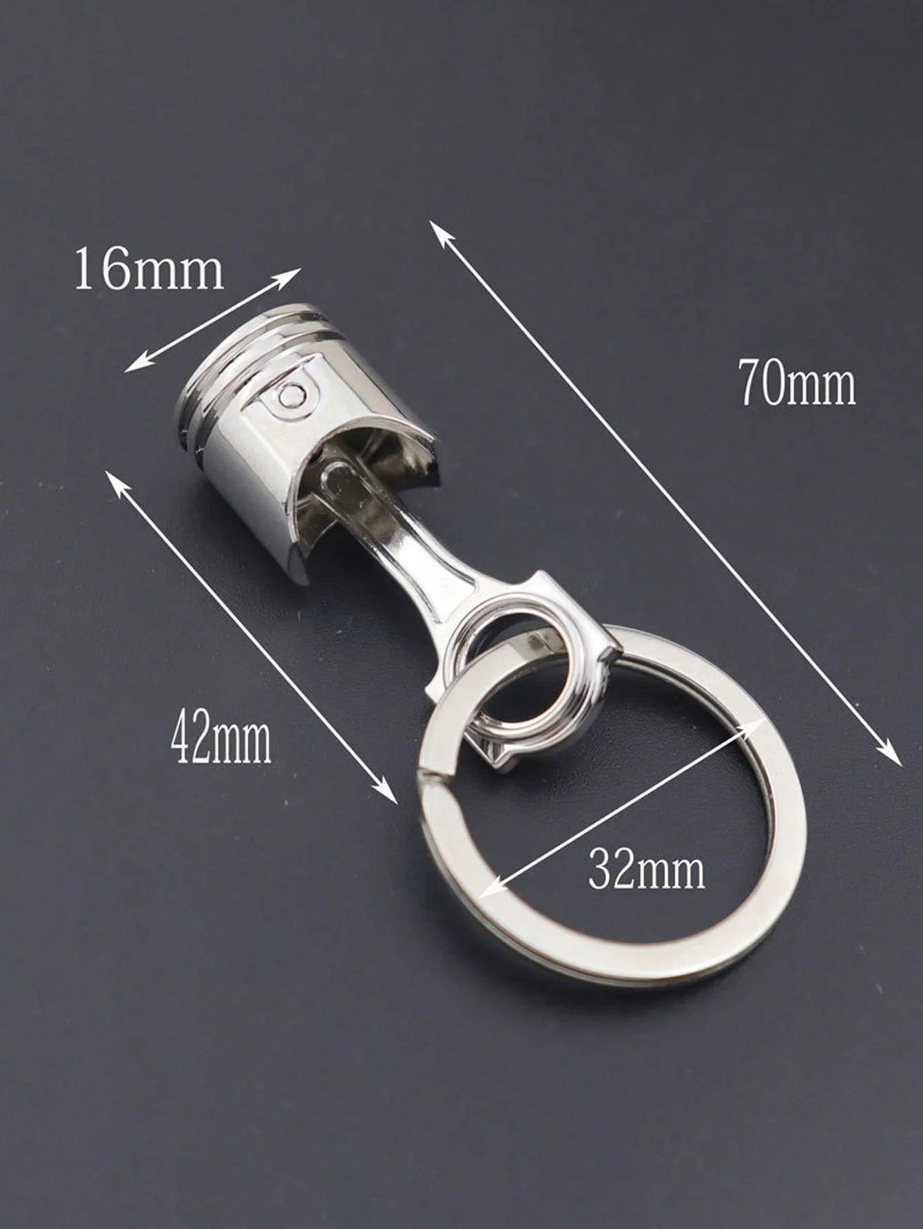 1 قطعة سلسلة مفاتيح مكبس المحرك الصغير ، تصميم معدني ثلاثي الأبعاد ، قلادة مكبس السيارة/الدراجة النارية ، عشاق تعديل السيارة ، سلسلة مفاتيح عالمية ، صغيرة