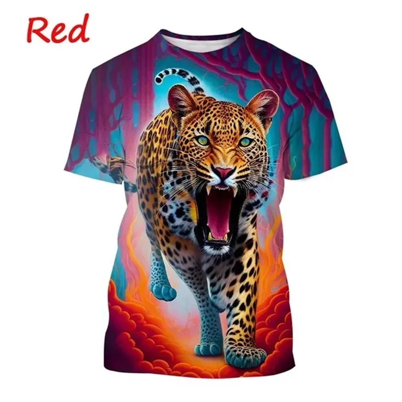 New Arrivals Cheetah 3D T Shirts Fashion Wild Animal Series Leopard Casual Street T-Shirt Comfortable Breathable Tops Tees Men