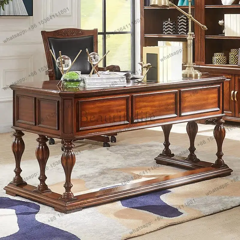 

American desk solid wood antique calligraphy table writing desk European style