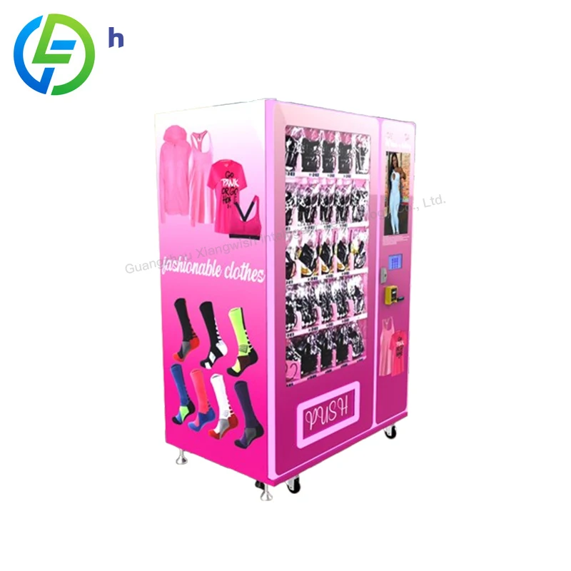 Customized Pink Big Touch Screen Human Hair Vending Machine 24 Hours Unattended Makeup Hairdressing Retail Beauty System