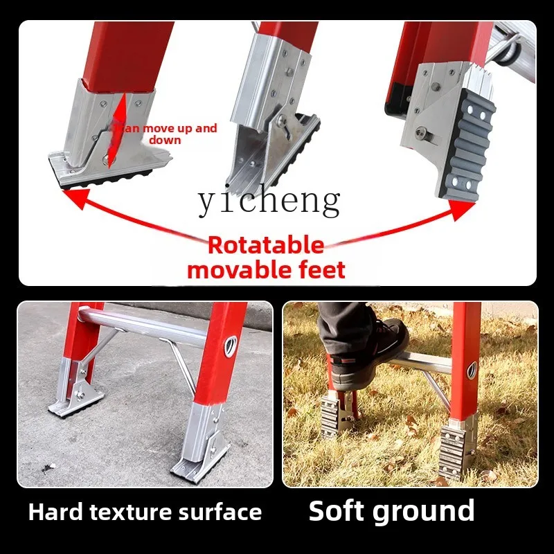 YFY  insulated ladder electrician FRP telescopic straight ladder power consumption thickening lifting engineering ladder